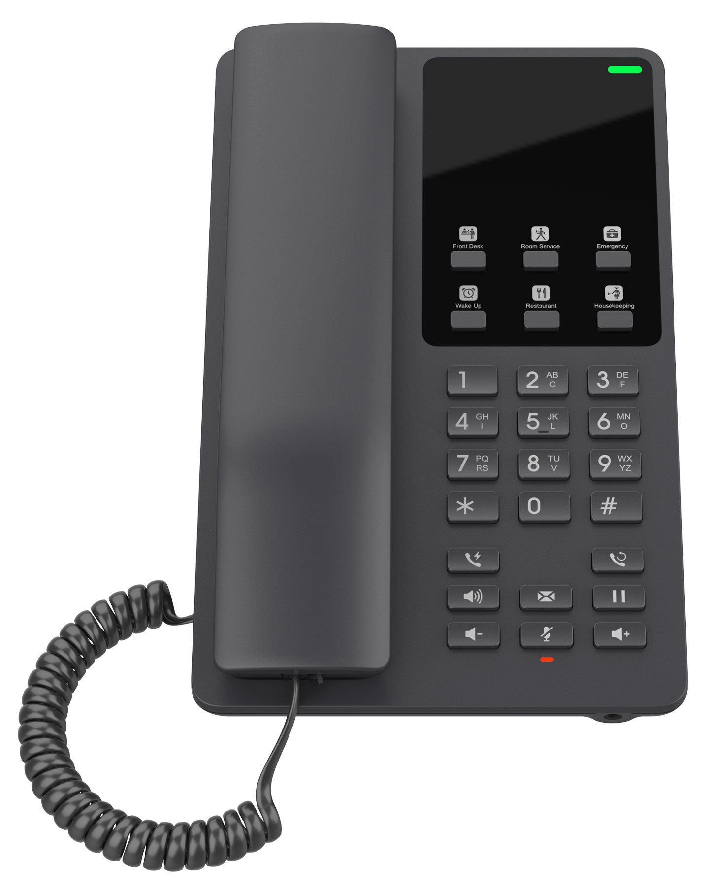 Grandstream GHP621 Desktop Hotel Voice IP Phone, Black, PoE, Wired Handset, 2 Lines, LCD, Gigabit Ethernet Grandstream GHP621 Desktop Hotel Voice IP Phone, Black, PoE, Wired Handset, 2 Lines, LCD, Gigabit Ethernet